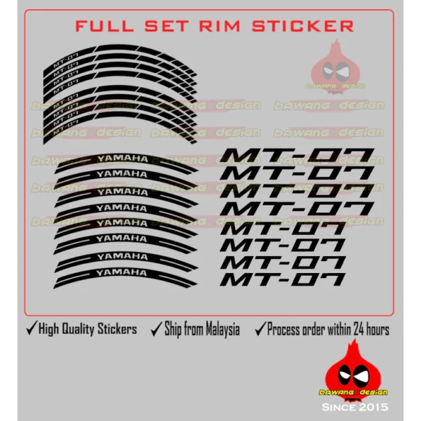 Full Set Rim Stickers For MT15/MT25/MT07/MT09/R25/R15