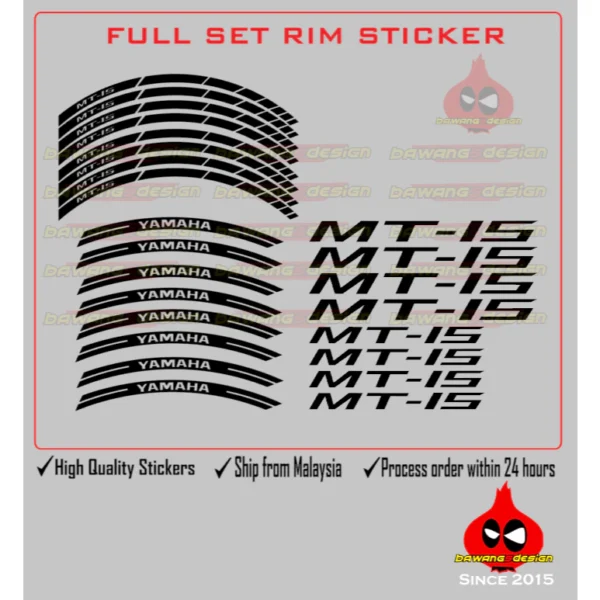 Full Set Rim Stickers For MT15/MT25/MT07/MT09/R25/R15